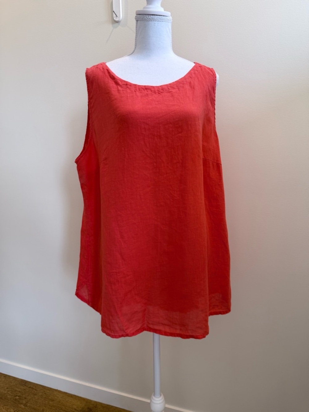 Grizas Sleeveless 100% Linen Top size 2XL Lagenlook Artsy Summer Closet Staple